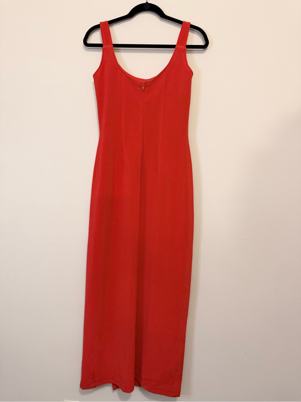 Marshall Rousso Vintage Red Midi Dress with Gold Strap Details - Size M EUC - Picture 6 of 7
